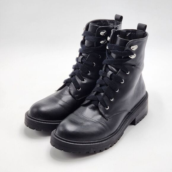 Madden Girl Alicee Black Mid-Calf Combat Boots Size 8.5 - Picture 3 of 10